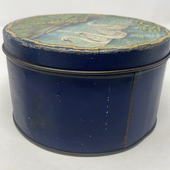 Vintage Swimming Swans Round Tin - Picture 5 of 9